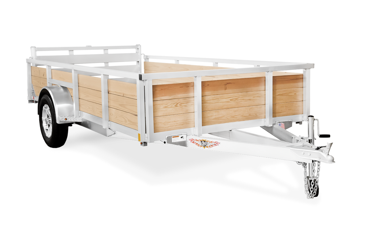 2022 H&H 76" X 12' AKUMINUM WOOD SIDE UTILITY TRAILER